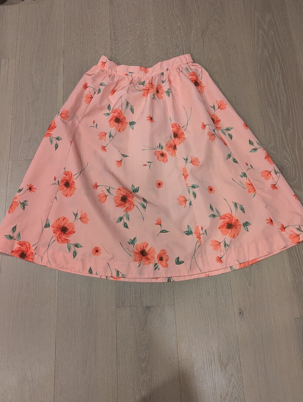 Women's Peach Floral A-Line Skirt